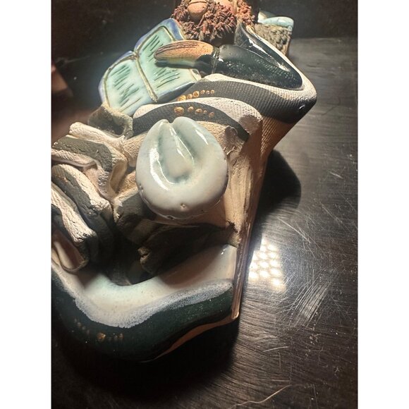 Ceramic Jewish Rabbi signed Lombrozo  Scroll & Ten Commandments Design wall - Picture 7 of 8